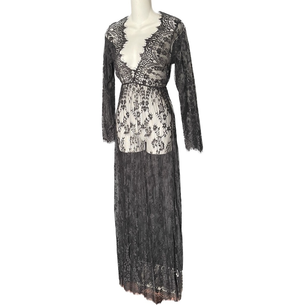 Black Lace Maternity Photoshoot Dress